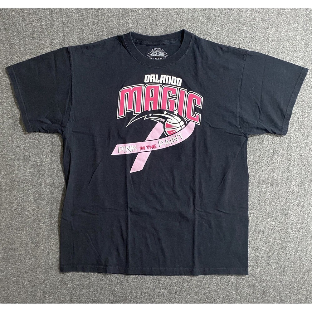 Orlando Magic Pink In The Paint Black T-Shirt Logo Size XL